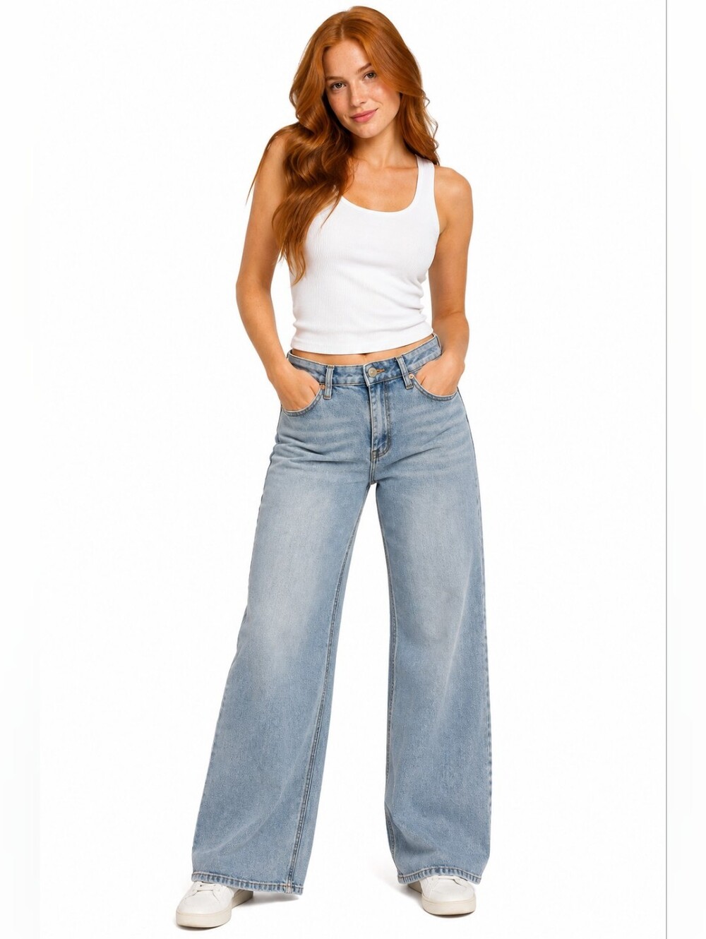Almost Famous Light Blue Wide-Leg High-Rise Jeans